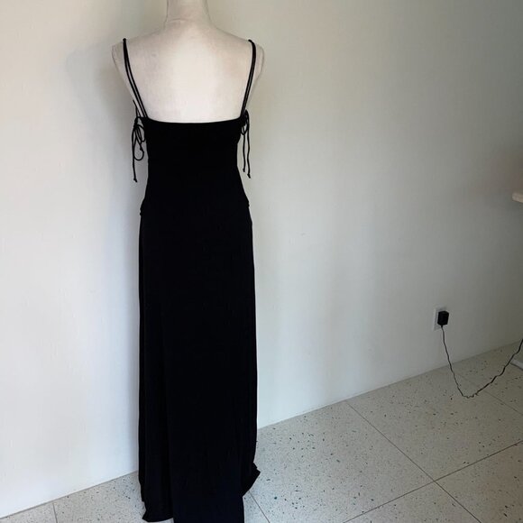 Rachel Pally Maxi Dress Womens Small Lace Up Side Black Sleeveless Made In USA - Picture 6 of 14